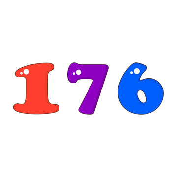 Number 176 Colorful Symbol