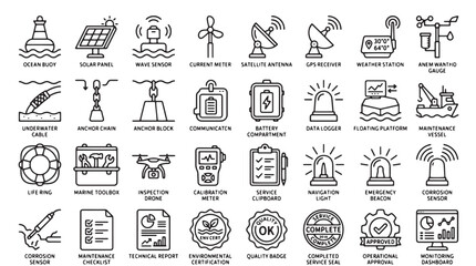 Fototapeta premium 40 Industrial Icons, Industrial Signs, Factory Symbols, Vector Graphics