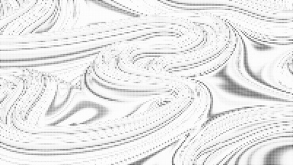 Obraz premium Abstract halftone pattern with swirling black and white dots design