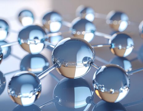 Interconnected Glass Spheres. Innovation and Collaboration Concept