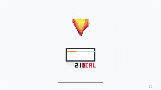 Animated pixel art burner flame flickering in a dark retro digital setting