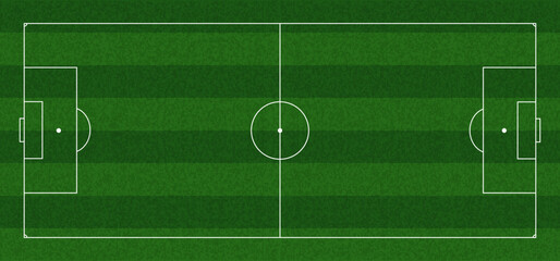 Marking Soccer Field. Top View of Green Grass Field. Stadium Pitch Background. Abstract Grass Turf Pattern. Green Realistic Sport Ground Texture for Football and Baseball Games. Vector Stadium Lines. © VectForest