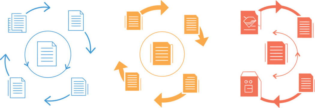 Recurring tasks icon featuring repeat schedule, task management, workflow automation, productivity, reminder, and multiple vector styles.