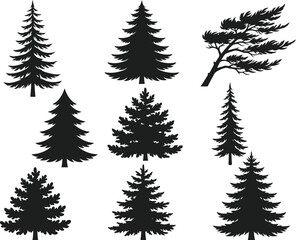 Black and white forest trees vector illustration © MH Mehedi