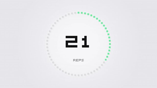 Counting numbers on a retro arcade screen with 8 bit pixel art style animation