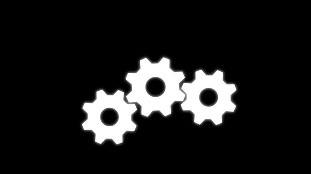 Cogwheel gear spinning around animation. cog wheel icon turning animated background. Motion graphics of teamwork concept