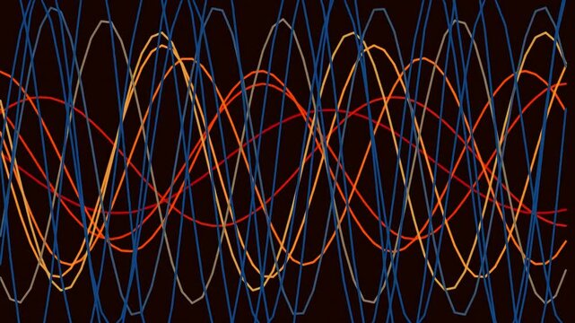 Colorful abstract waveform pattern on dark background