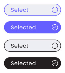 Modern UI select and selected buttons, minimalist interface elements for web and app design, two color options © Tabungan Piknik
