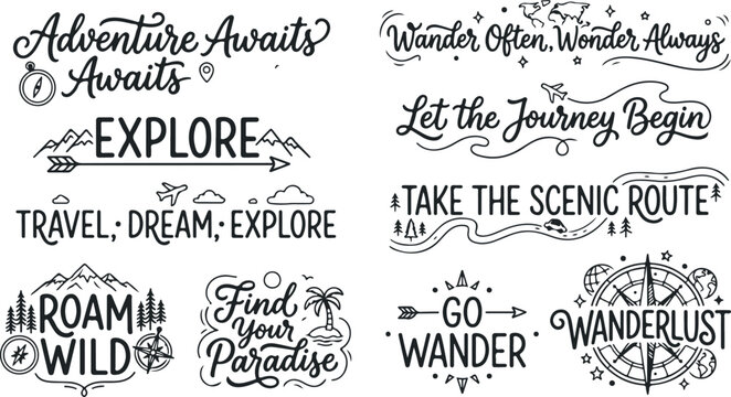 Adventure awaits wander often wonder always explore travel dream explore roam wild find your paradise go.