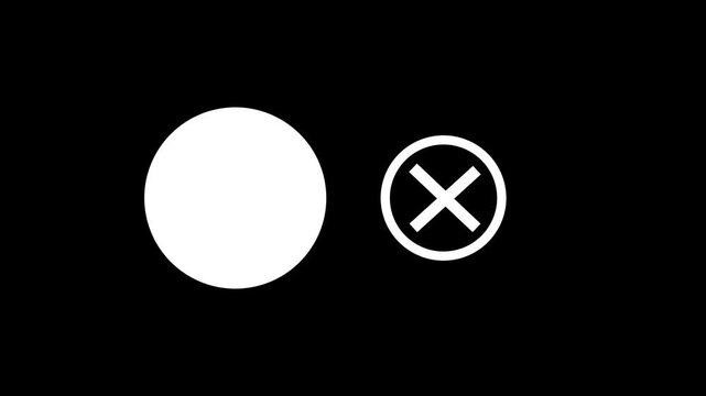 Animated Close Cross X Icon Cancel Reject Remove Delete Symbol with Alpha Channel 4K.