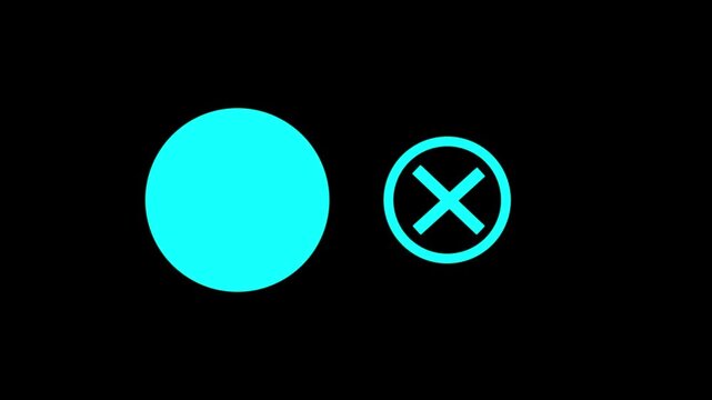Animated Close Cross X Icon Cancel Reject Remove Delete Symbol with Alpha Channel 4K.