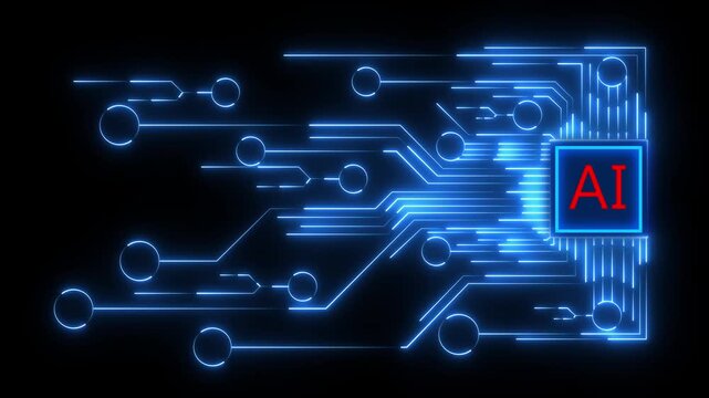 Ai agent- businessman working with virtual reality at office. Multi agent AI systems concept AI driven solutions streamline workflows, Decision, Generative AI, LLM on black background. 4k animation.