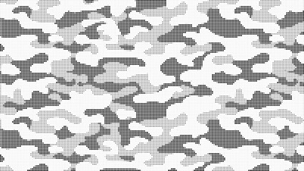 Gray and white halftone camouflage pattern background texture design © md manik hossain