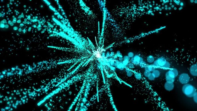 hyperspace warp speed space light particles blue background motion loop animation abstract futuristic energy cosmic travel