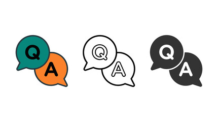 Fototapeta premium Question and Answer Speech Bubbles Icon Set