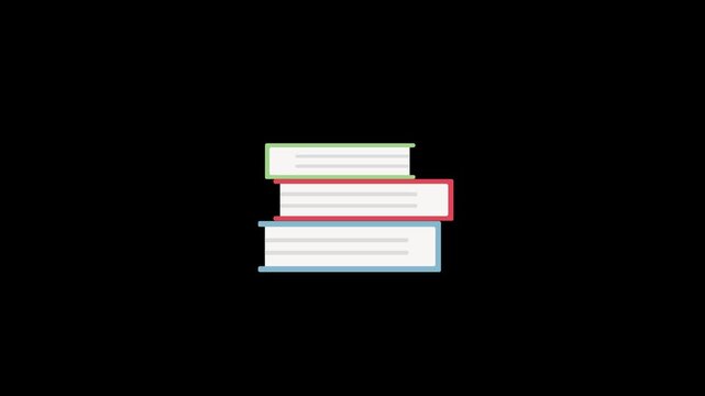 Stack of Books Icon Animation | Library Education Knowledge Motion Graphic
