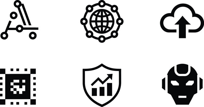 Technology and data analysis concepts illustrating digital analytics, artificial intelligence, business intelligence, and smart innovation vector designs.