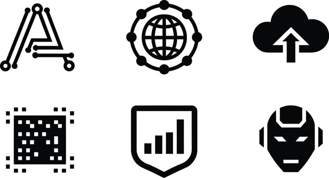 Technology and data analysis concepts featuring big data, cloud computing, analytics, and digital transformation for business vector designs.