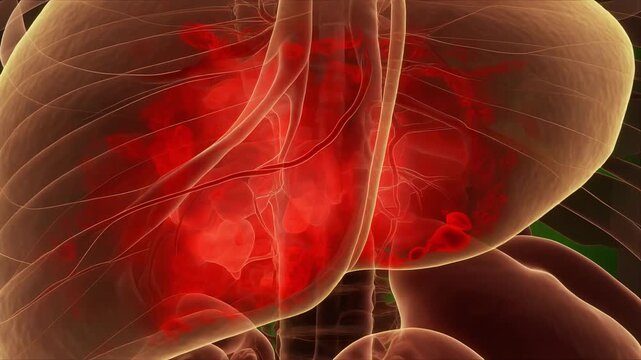 Hepatic Sinusoid Fenestrae Showing Endothelial Capillarization Beneath Transparent Liver Lobule Layers for Medical Education