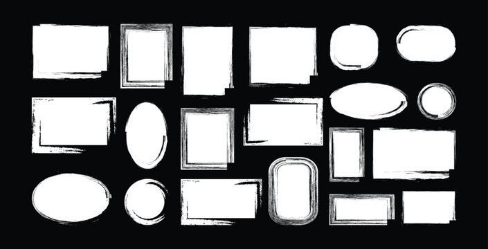 Hand drawn underline line bundle kit featuring chalk pencil. Chalk forms and brushes on school blackboard. Wavy, dashed underline strokes.  White pencil sketches, drawings.  