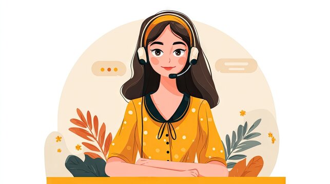 Customer support agent avatar illustration