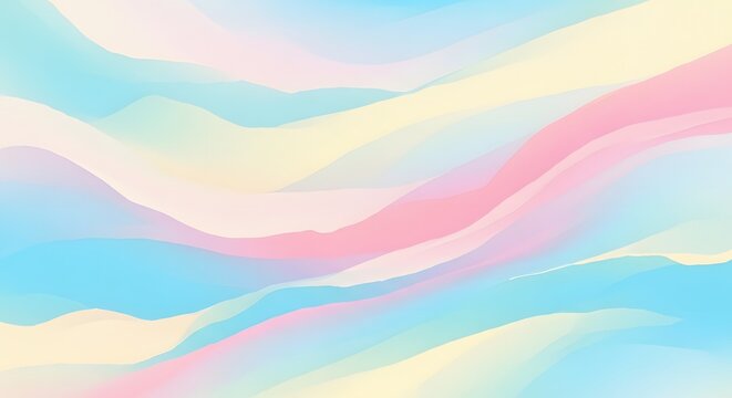 Abstract pastel landscape with soft flowing waves in gentle light for cosmetic branding and beauty backgrounds