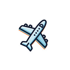 Fototapeta premium Cartoon Airplane Icon Isolated on White Background, Travel and Aviation Concept