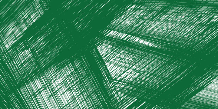 Emerald green hand drawn hatch texture, dark green crosshatch pattern on white background, artistic ink stroke vector illustration, messy pencil sketch background for graphic design