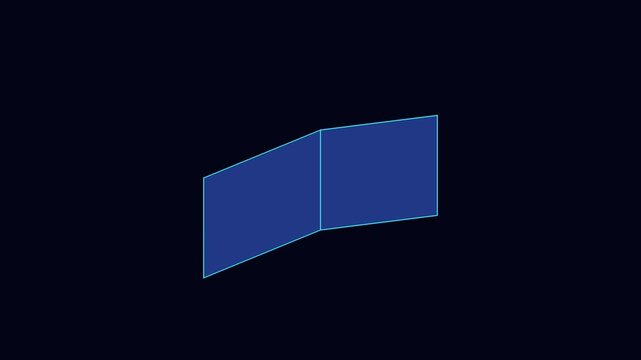 Minimalist blue 3 d book animation, open notebook for digital education and e-learning projects 4k