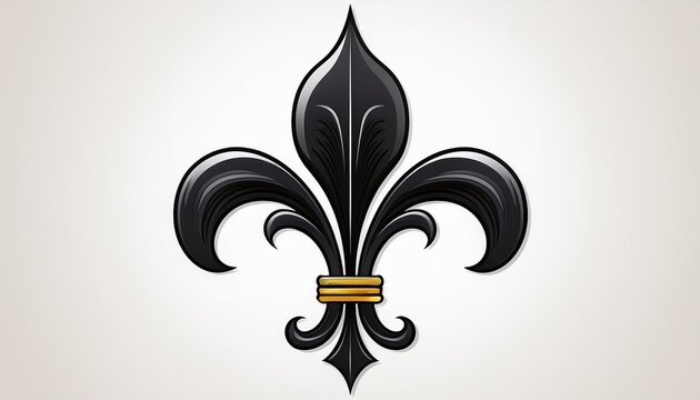 Black Fleur De Lis Symbol Isolated On White Background Representing Royalty Heraldry And French Heritage