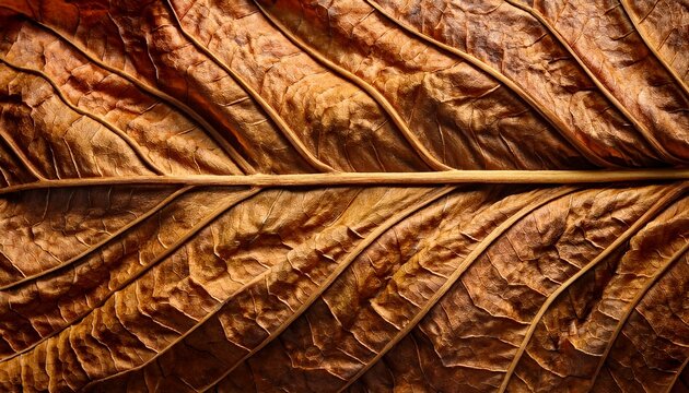 Dried Tobacco Leaf Close Up Texture