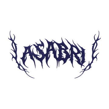 ASABRI Tribal Thorn Embroidery Typography Design