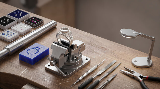 Precision Jewelry Workbench With Ring Making Tools