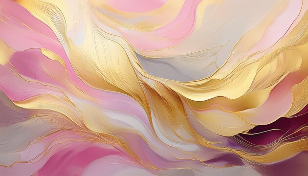 Fondo Abstracto En Tonos Dorados Rosas Pastel Grisesy Malvas Claros