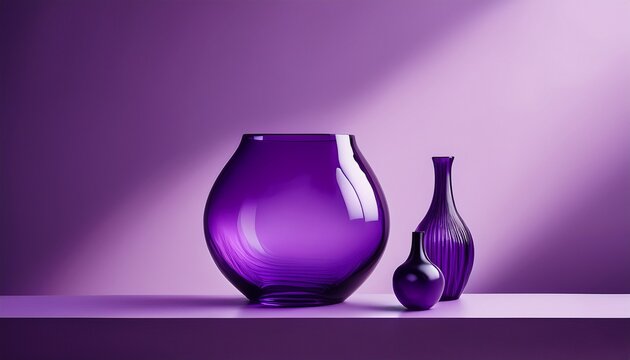 Elegant Purple Glass Vase On A Minimalist Background Enhancing Its Vibrant Beauty