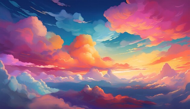 Lanscape Colorful Cloud Dream Sky Background Banner