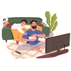 Family Watching TV