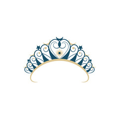 Royal Gold Tiara Crown Hand Drawn Illustration © Vector graphics
