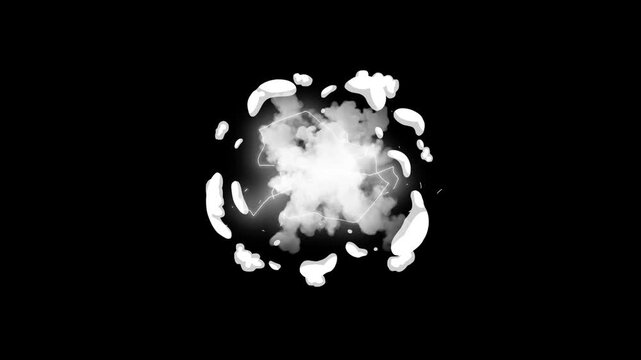 4k cartoon explosion smoke puff dust fire blast animation, alpha channel chroma key shockwave stream jet flash comic vfx realistic loop frame by frame pack for pro res video projects