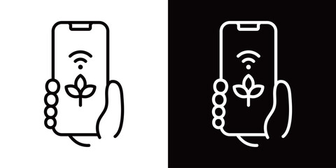 スマートファームのシンプルなベクターアイコン © WAWAWA