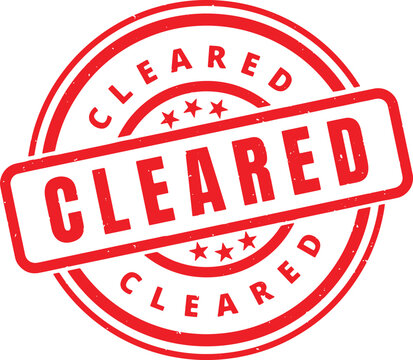 CLEARED Circle Red Rubber Stamp Text Vector