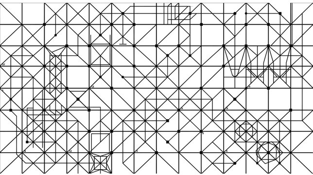 Brutalist Web3 Wireframe Grid Abstract Vector Background