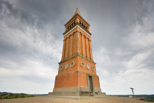 Red brick tower on the top of Himmelbjerget hill, Denmark