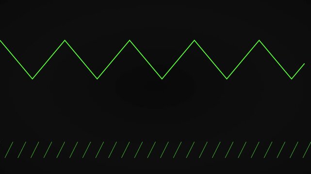 Green neon zigzag waveform audio visualizer motion animation 4k background