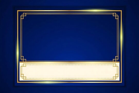 Regal certificate background with a deep royal blue gradient and ornate golden frame for official diplomas, awards, and luxury templates
