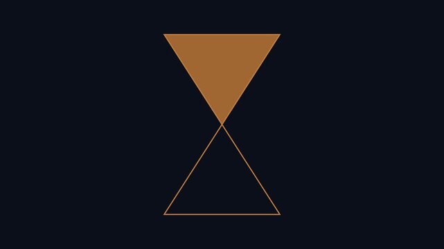 Minimalist hourglass motion with geometric triangle and dark animation 4k background, time motion minimalist