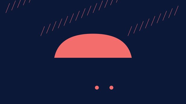 Minimalist motion animation 4k background, with animated pink, semicircle and diagonal, lines on dark blue