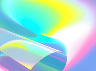 Obraz premium Vibrant, colorful, holographic background, abstract gradient, shiny surface, rainbow colors, iridescent sheen, reflective material 4k, Premium Quality,