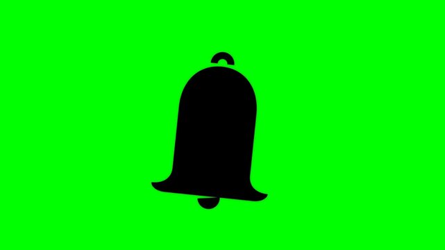 Animated Notification Bell Icon on Green Screen