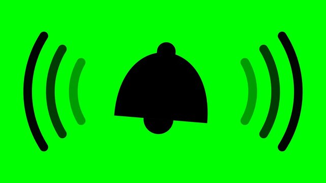 Animated Notification Bell Icon on Green Screen